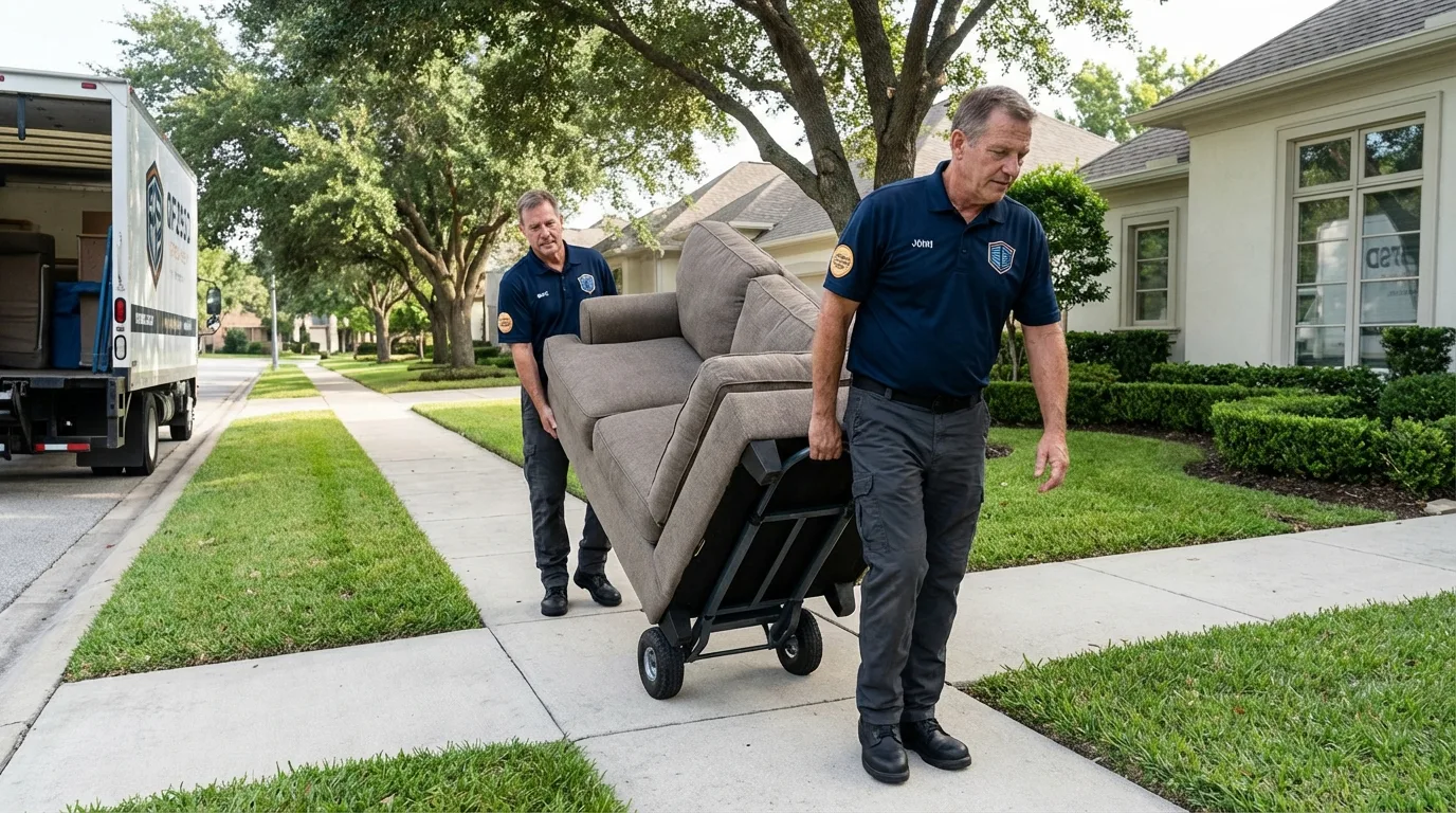 Local residential moving crew loading furniture in Santa Cruz, CA